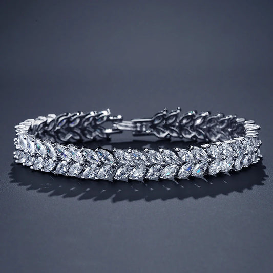 Geometric AAA Cubic Zirconia Tennis Bracelet