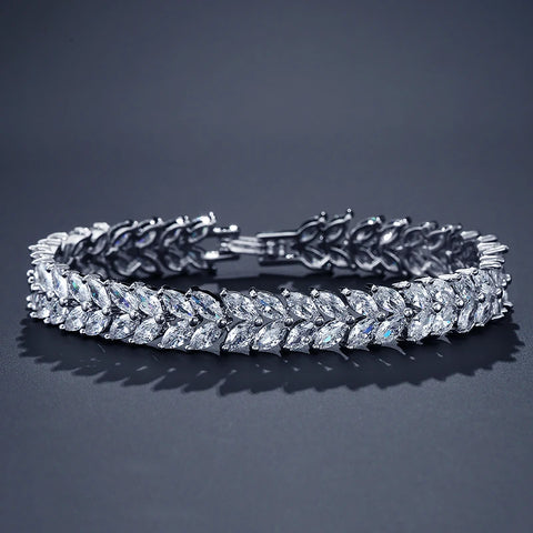 Geometric AAA Cubic Zirconia Tennis Bracelet