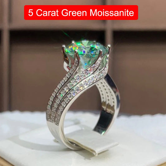 Serenity Day 5Ct Green Moissanite Ring
