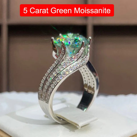 Serenity Day 5Ct Green Moissanite Ring
