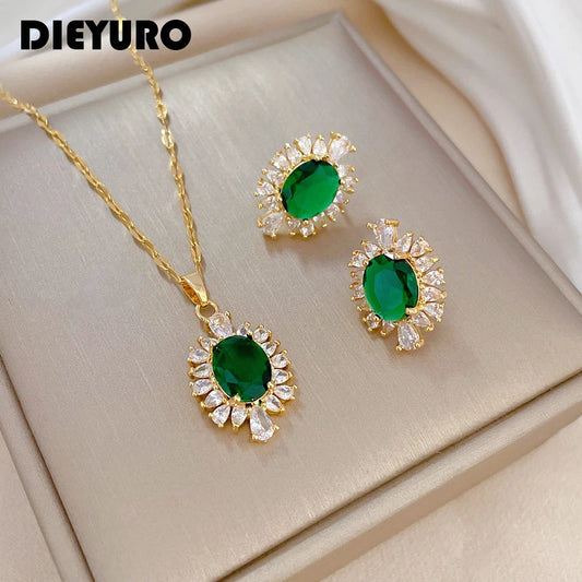 DIEYURO 316L Stainless Steel  Earrings
