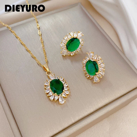 DIEYURO 316L Stainless Steel  Earrings
