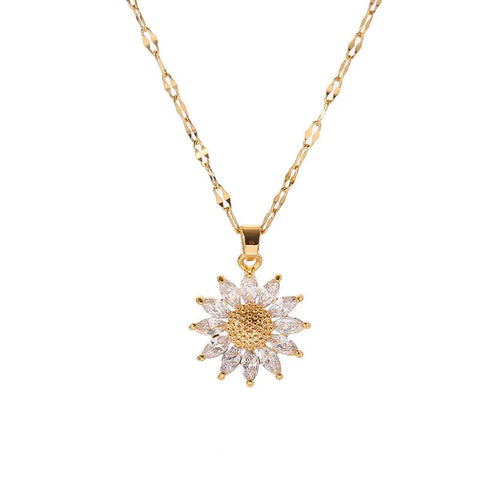 New Fashion Sweet Sex Sunflower Stainless Steel Necklaces