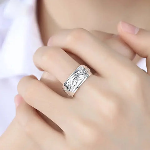 Sterling Silver Original Flying Dragon Ring