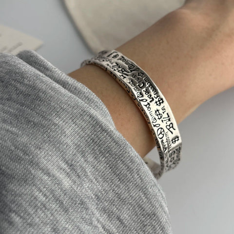 100% Solid 925 Sterling Silver Retro Bracelet