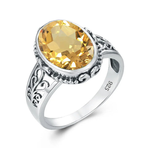 Classic Vintage Silver 925 Aquamarine Ring