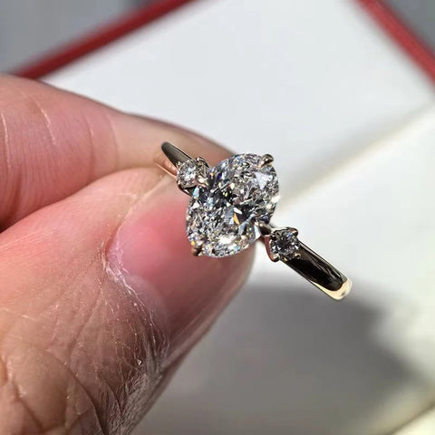 BXINY GRA Certified 2CT Moissanite Ring