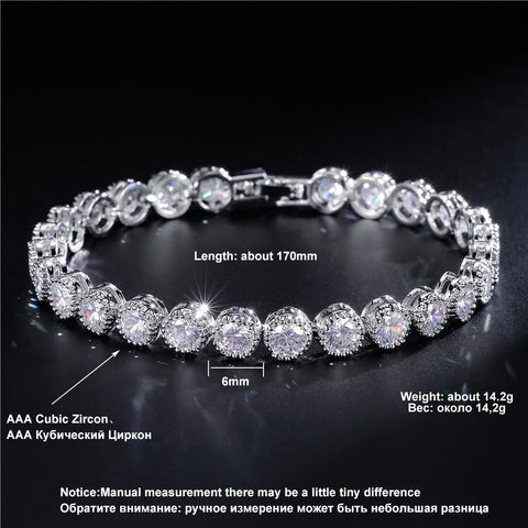 Geometric AAA Cubic Zirconia Tennis Bracelet
