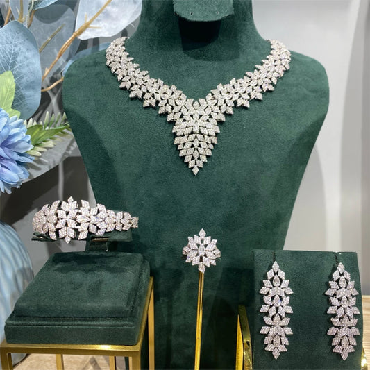 GODKI Famous Brand 2layers Luxury African Jewelry Sets For Women Wedding Party Zircon Crystal Dubai Bridal Jewelry Set Gift