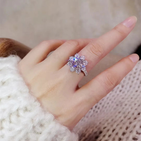 2 Carat Sunflower Real Moissanite Engagement Ring - BOLEVARD RING