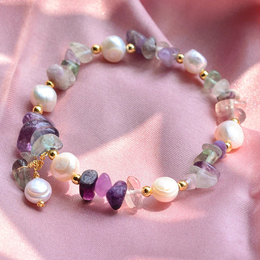 Freshwater Pearl & Purple Crystal
