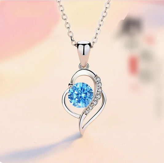 Zircon heart-shaped pendant