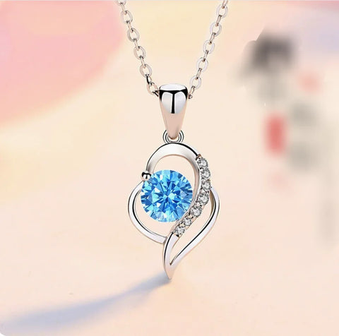 Zircon heart-shaped pendant