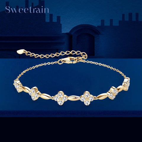 Flower Clover Moissanite Bracelet