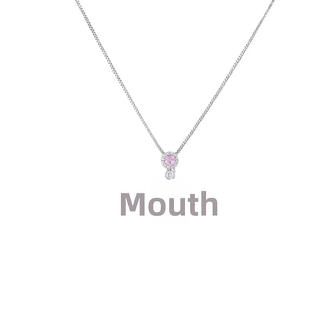 Women's Luxury Minimalist Square Pink Zirconia Pendant Necklace Fashionable Versatile Personalized Design Sugar Cube Necklace