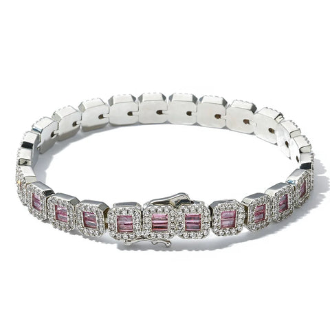 Hip Hop 8mm Square Diamond  Bracelet