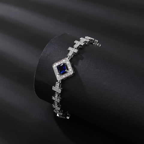Luxury Square Cubic Zirconia Bridal Bracelet