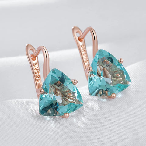 Kinel Hot Simple Green Natural Zircon Dangle Earrings