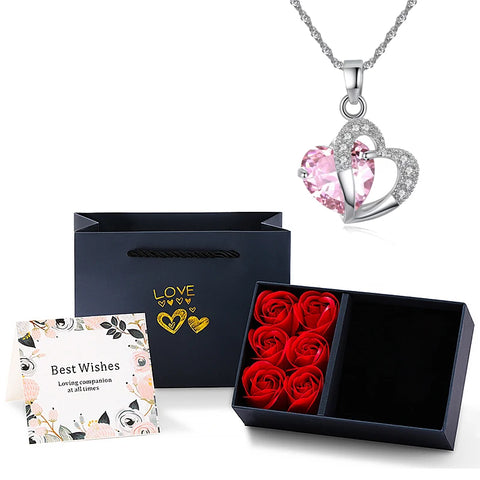 Zircon Heart Pendant Necklaces