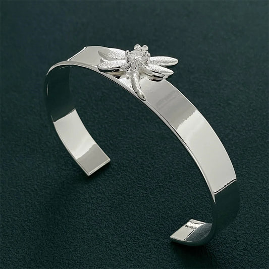 Fashion Silver Color Dragonfly Bangle
