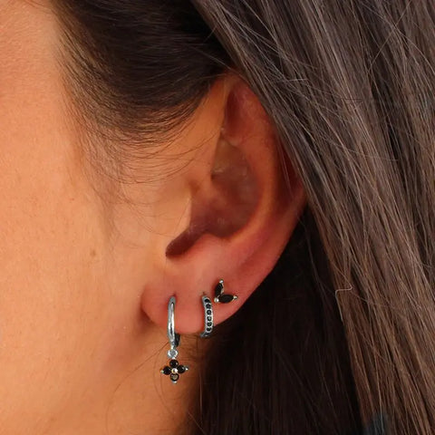Cubic Zirconia Chain Hoop Earring