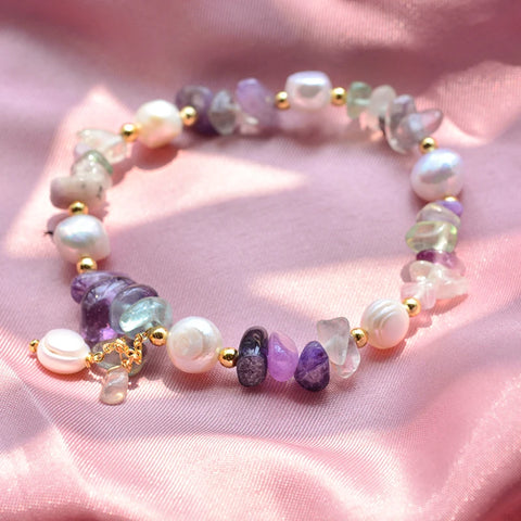 Freshwater Pearl & Purple Crystal