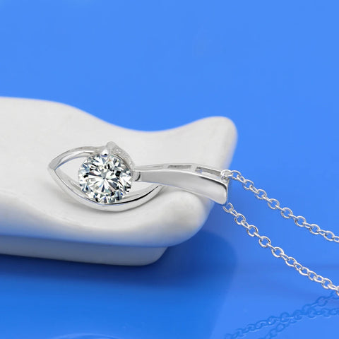 New Fashion 925 Sterling Silver Shiny Cubic Zircon Necklaces Woman Simple Leaf Pendant Choker Birthday Christmas Gift