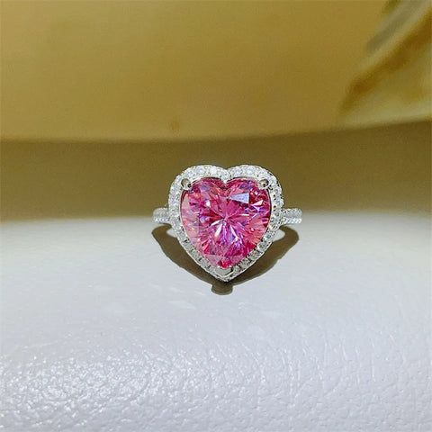 Carat Purple Pink Heart Moissanite Ring