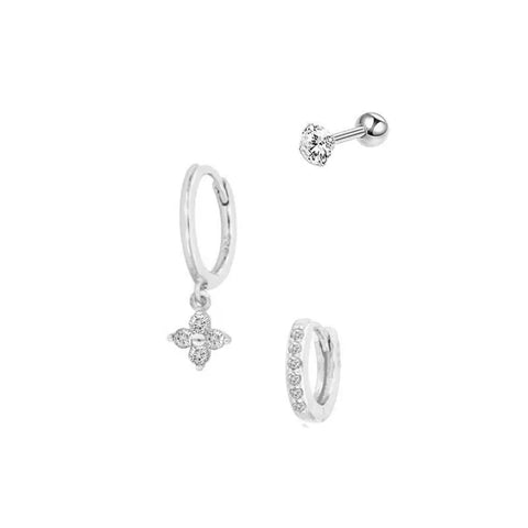 Cubic Zirconia Chain Hoop Earring
