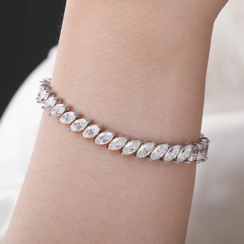 BXINY GRA Certified Marquise Cut All Moissanite Tennis Bracelet