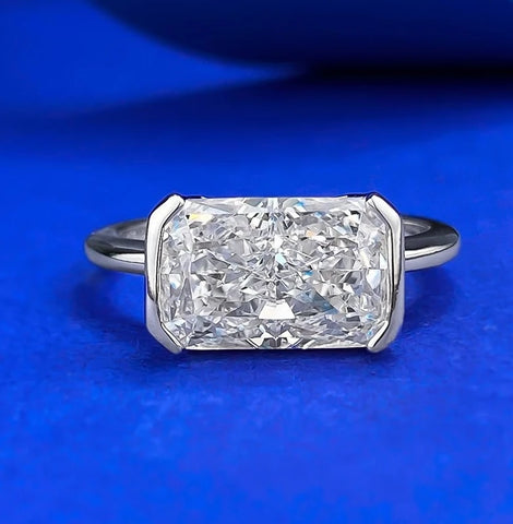 Vintage style broken ice cut 925 silver ring
