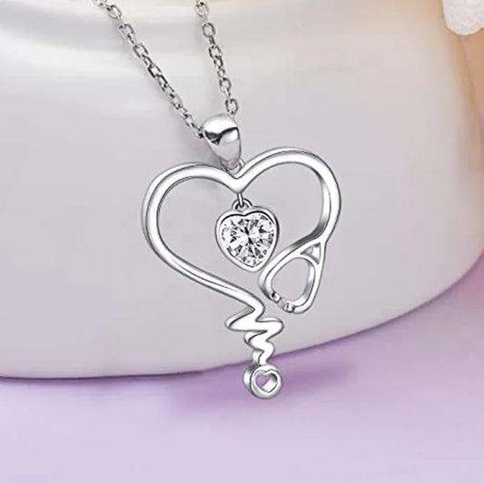 CAOSHI Fashion Irregular Heart Necklace Female Trendy Party Jewelry with Brilliant Zirconia Chic Accessories Mother's Day Gift