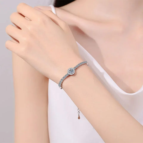 Sparkling Real 2.4ct D Color Moissanite Bracelets