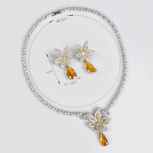 Vintage Original Maple Leaf Art Jewellery Necklace Earrings Adjustable Ladies Accessories Set Wedding Party Holiday Gift M-46