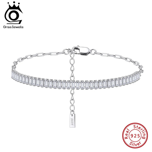 ORSA JEWELS Solid Silver Tennis Bracelet