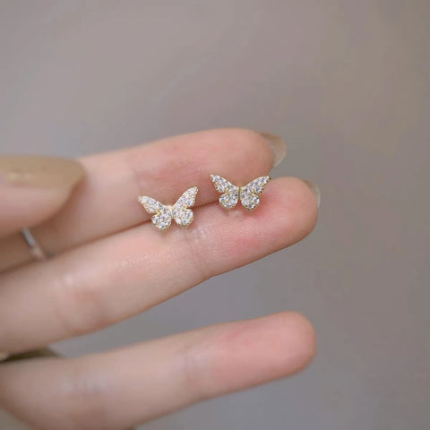 ANENJERY Butterfly Stud Earrings