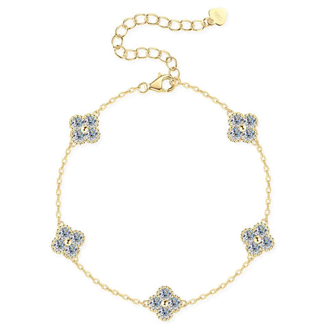 Flower Clover Bracelet Moissanite