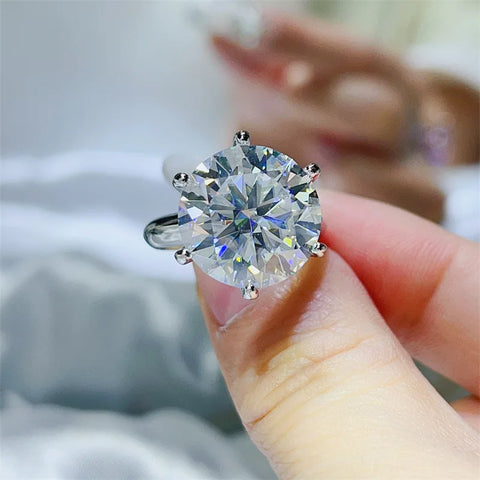 Round Cut 5ct Pink Moissanite Diamond Ring