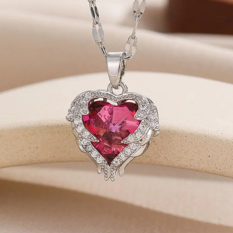 A Heart Of The Ocean Necklace Pendant, Made Of Copper And Inlaid With Zircon, Simple And Stylish, Suitable For Daily Wear