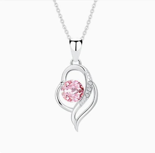 Zircon heart-shaped pendant