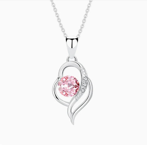 Zircon heart-shaped pendant