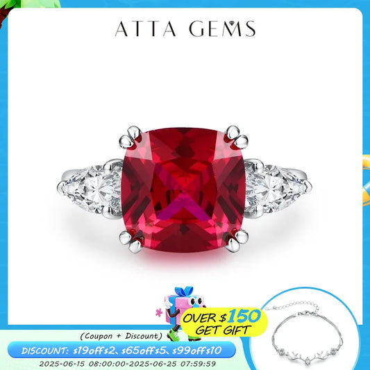 ATTAGEMS 2024 Cushion Cut 10*10mm 925 Sterling Silver