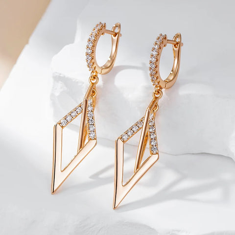 Kinel Fashion Glossy Hollow Rhombus Drop Earring