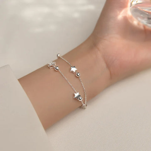 VENTFILLE 925 Stamp Silver Color Star Bracelet