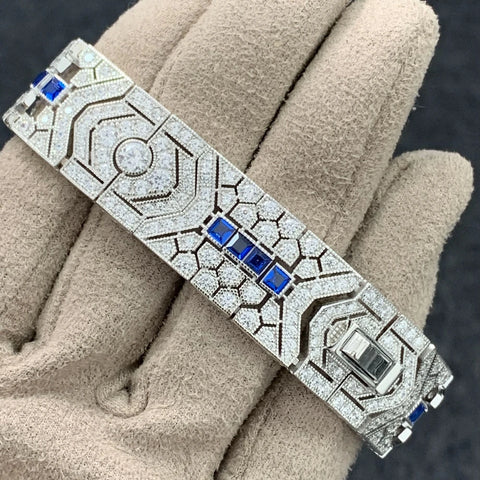 Wong Rain Luxury 100% 925 Sterling Silver Sapphire