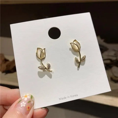Flower Butterfly Stud: Bling Crystal Studs.