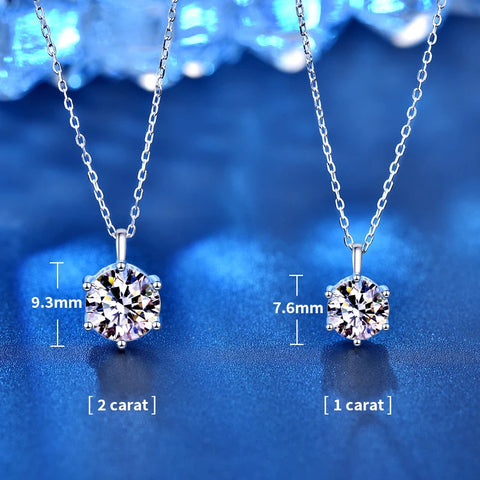 2.0ct VVS1 D Color Moissanite Necklace 925 Soild Sterling Sliver Chain with Certificate Fine Jewelry for Woman Jewelry