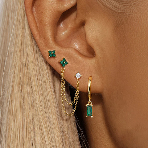 3PCS Exquisite Stainless Steel 12Earrings