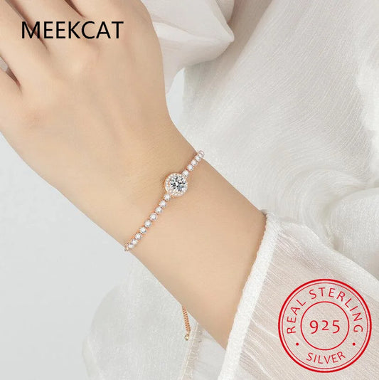 Round Cut D VVS1 Moissanite Tennis Bracelet