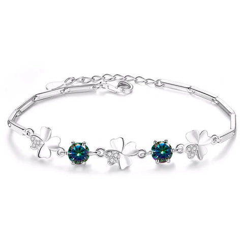 Butterflykiss Four Leaf Clover  Moissanite Bracelet